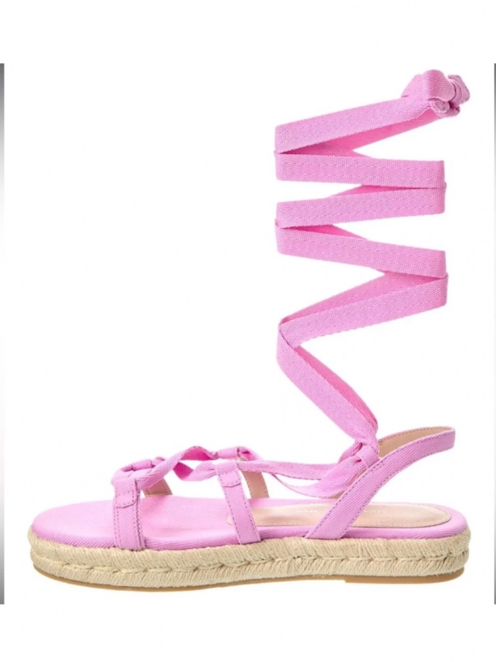 Stuart Weitzman Altdup Canvas Espadrille Flat Sandal In Pink